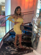 Miss Circle Mayara Mustard Off Shoulder Mesh Cutout Dress Review