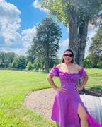 Miss Circle Quinley Lilac Off Shoulder Linen Midi Dress Review