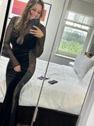 Miss Circle Paislee Black Velvet Mesh Long Sleeve Gown Review