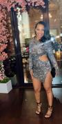 Miss Circle Myla Grey Sequin Long Sleeve Cutout Slit Dress Review
