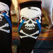 MadSportsStuff Crazy Socks with Laser Skull and Crossbones Over the Calf Socks Review
