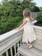 Misdress Ivory Lace Champagne tulle Cap Sleeves Wedding Flower Girl Dress with Beading Review