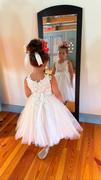 Misdress Ivory lace Tulle Spaghetti straps Wedding Flower Girl Dress with Beaded Belt Review