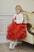 Misdress Red Satin Ruffle Organza TUTU Princess Flower Girl Dress Review