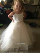 Misdress Straps Ivory Lace Tulle Backless Wedding Flower Girl Dress with Bow Review