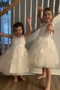 Misdress Ivory Lace Champagne Tulle Wedding Party Flower Girl Dress with V Back Review