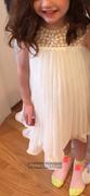 Misdress Beaded Ivory Chiffon Pleated Boho Flower Girl Dress Review