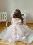 Misdress Off Shoulder Pink Tulle Feathers Wedding Party Flower Girl Dress Review