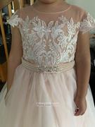Misdress Lace Tulle V Back Cap Sleeves Floor Length Wedding Flower Girl Dress Review