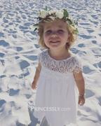 Misdress Boho Beach Lace Cap Sleeves Ivory Chiffon Flower Girl Dress Review