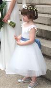 Misdress Ivory Lace Cap Sleeves Tulle Flower Girl Dress with ivory sash Review