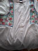 ARTIZARA.COM Marzo Embroidered Cotton Modest Buttondown Tunic - White Review