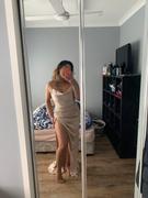 Moda Glam Boutique Penelope High Slit Dress- Buttercream Review