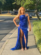 Moda Glam Boutique Monroe Strapless Gown w/ Side Sash- Royal Blue Review