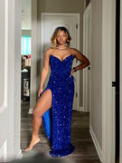 Moda Glam Boutique 'Dita' Strapless Sequin Embellished Velvet Gown- Royal Blue Review
