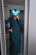 UrbanModesty.com Green Ruffle Wrap Dress Maxi Dress Review