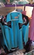The Western Company Scully Western Womens Turquoise Polyester L/S Horseshoe Western Shirt Review