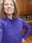 The Western Company Roper Womens Purple 100% Cotton L/S Solid Poplin Snap L/S Western Shirt Review