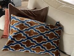 my little wish Blue and Rust Lattice Ikat Velvet cushion cover - 40 x 60 cm Review