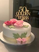 Pomchick 50 golden years cake topper, Wedding anniversary party decor, Gold 50th anniversary Review