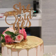Pomchick She Said Yes Cake Topper. Engagement Party Decorations Review