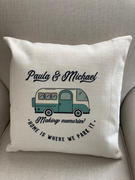 Pomchick Campervan Camp cushion, Personalised camper van gift, His and hers, Couple travel gift Review