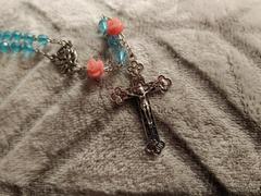 Christian Catholic Shop Turquoise Pink Rose Rosary by Risen Rosaries Review