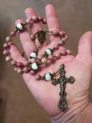 Christian Catholic Shop Pink Rhodonite and Mother of Pearl Stone Rosary With Miraculous Medal by Catholic Heirlooms - Confirmation - Holy Communion Gift - Rosary Necklace Review