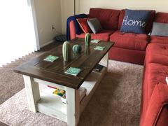 The Lovemade Home Chunky farmhouse coffee table, clean lines, distressed 48 inch Review