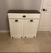 The Lovemade Home Dashwood Laundry with a Storage Drawer in White with a dark brown stained top Review