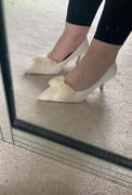 Oh Hello Clothing Melora Embellished Bow Heel | Ivory Satin Review