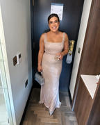 Oh Hello Clothing Sabrina Square Neck Gown | Gold Review