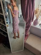 Oh Hello Clothing Tallulah Shirring Midi Dress | Mixed Print Review