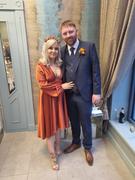 Oh Hello Clothing Nicola Satin Tie Front Midi Dress | Rust Review