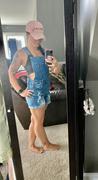 Closet Candy Boutique Lizzie Distressed Denim Overall Shorts - Medium Wash Review
