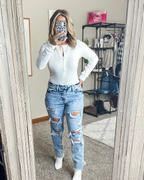 Closet Candy Boutique KAN CAN Layla Distressed Boyfriend Jeans - Light Acid Wash Review