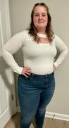 Closet Candy Boutique CBRAND Cut it Out Long Sleeve Bodysuit - Ivory Review