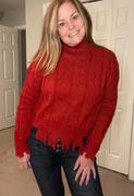 Closet Candy Boutique On The Mend Cable Knit Sweater - Red Review