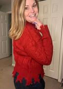 Closet Candy Boutique On The Mend Cable Knit Sweater - Red Review