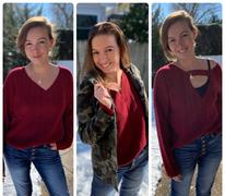 Closet Candy Boutique CBRAND Cozy On Up Sweater - Wine Review