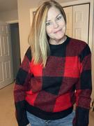 Closet Candy Boutique CBRAND Silver Linings Buffalo Plaid Sweater - Red Review
