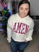 Closet Candy Boutique AMEN Cropped Graphic Hoodie - Cream Review