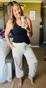 Closet Candy Boutique Feeling Torn Distressed Joggers - Oatmeal Review