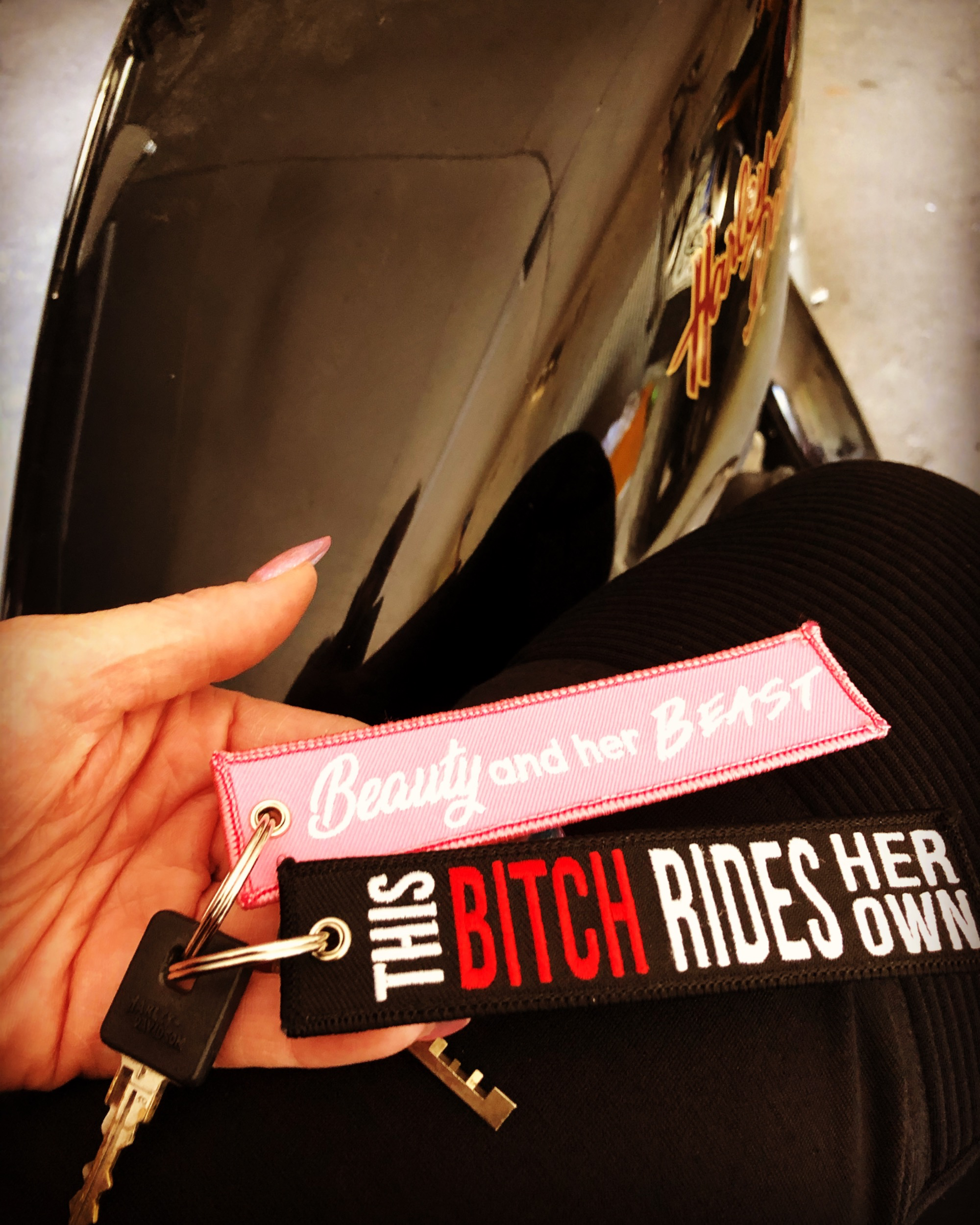 Moto Loot This Bitch Rides Her Own - Motorcycle Keychain Review