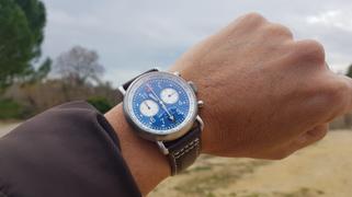 Ferro & Company Watches Ferro & Co. AGL 2 Vintage style Pilot Watch Chronograph Blue Review