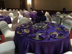 tableclothsfactory.com 108 Purple Satin Round Tablecloth Review