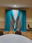 tableclothsfactory.com Pack of 2 | 5FTx10FT Turquoise Fire Retardant Sheer Organza Premium Curtain Panel Backdrops With Rod Pockets Review