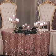 tableclothsfactory.com 120 Big Payette Rose Gold | Blush Sequin Round Tablecloth Premium Review