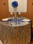 tableclothsfactory.com 120 Big Payette Silver Sequin Round Tablecloth Premium Collection Review