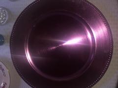 tableclothsfactory.com 6 Pack | 13 Eggplant Acrylic Beaded Charger Plates - Tabletop Decor - Round Review
